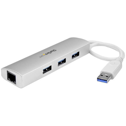 [STST3300G3UA] StarTech ST3300G3UA Portable 3-Port USB 3.0 Hub plus Gigabit Ethernet