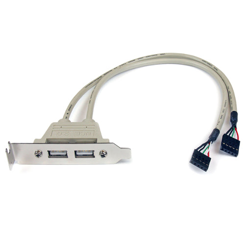 [STUSBPLATELP] StarTech USBPLATELP 2-Port USB-A Female Low Profile Slot Plate Adapter