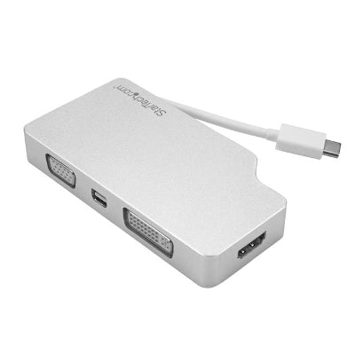 [STCDPVGDVHDMDP] StarTech CDPVGDVHDMDP 4-in-1 USB-C to VGA DVI HDMI or Mini DisplayPort Travel A/V Adapter