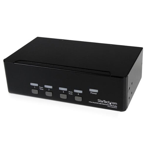 [STSV431DD2DUA] StarTech SV431DD2DUA 4-Port Dual DVI USB KVM Switch with Audio and USB 2.0 Hub