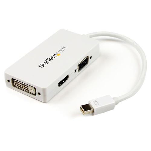 [STMDP2VGDVHDW] StarTech MDP2VGDVHDW 3-in-1 Travel A/V Adapter Mini DisplayPort to VGA DVI or HDMI Converter