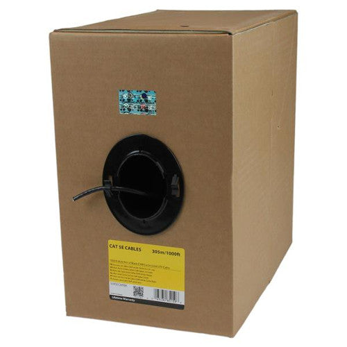 [STWIR5ECMRBK] StarTech WIR5ECMRBK 1000ft Riser Bulk Cat5e Ethernet Cable (Black)