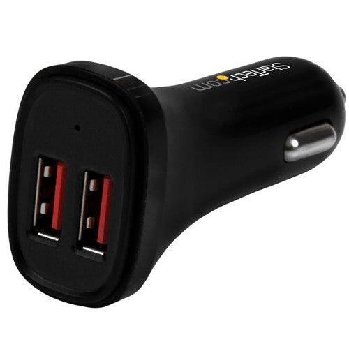 [STUSB2PCARBKS-BLK] StarTech USB2PCARBKS Dual Port USB Car Charger (Black)