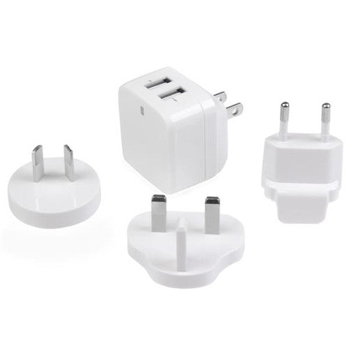 [STUSB2PACWH-WHT] StarTech USB2PACWH Dual Port USB International Travel Wall Charger (White)