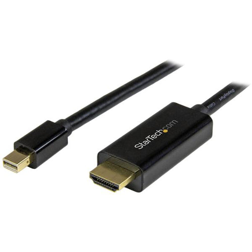 [STMDP2HDMM2MB-BLK] StarTech MDP2HDMM2MB 6 ft Mini DisplayPort to HDMI Converter Cable (Black)