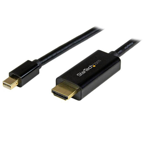 [STMDP2HDMM1MB-BLK] StarTech MDP2HDMM1MB 3 ft Mini DisplayPort to HDMI Converter Cable (Black)