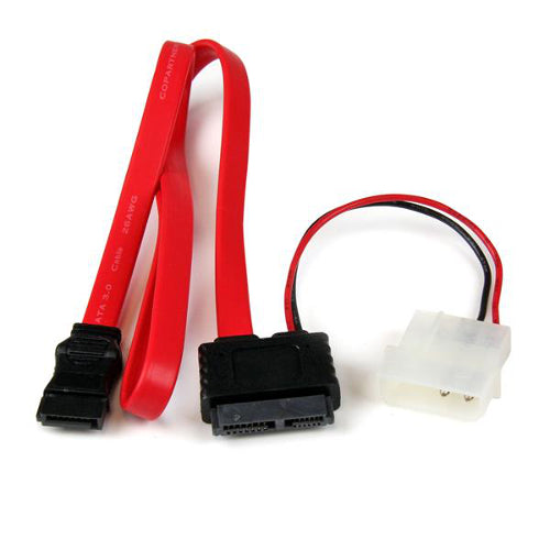[STSLSATAF20] StarTech SLSATAF20 20 inch Slimline SATA to SATA with LP4 Power Cable Adapter