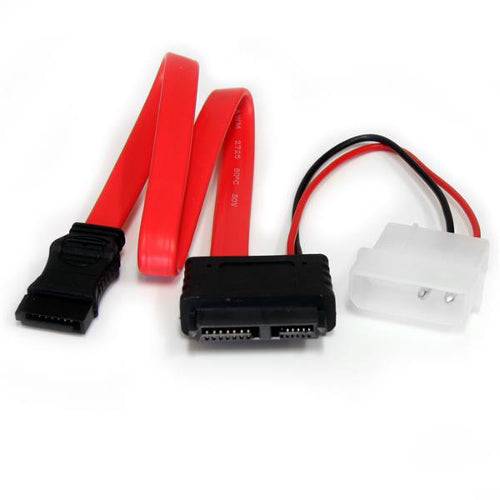 [STSLSATAF12] StarTech SLSATAF12 12 inch Slimline SATA to SATA with LP4 Power Cable Adapter
