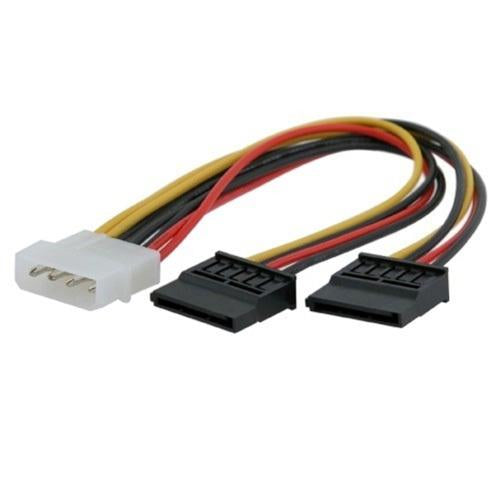 [STPYO2LP4LSATA] StarTech PYO2LP4LSATA 12 inch 4-Pin Molex LP4 to 2 Latching SATA Power Y Cable Adapter