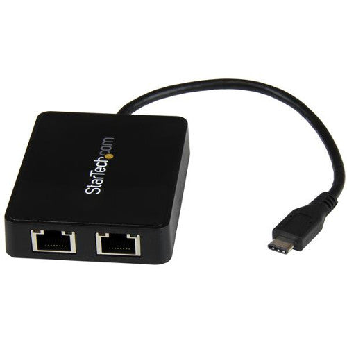 [STUS1GC301AU2R] StarTech US1GC301AU2R USB-C to Dual Gigabit Ethernet Adapter with USB Type-A Port