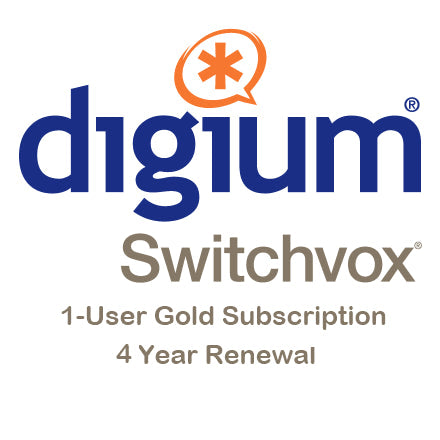 [DIG1SWXGSUB1R4] Digium 1SWXGSUB1R4 Switchvox 1-User Gold Subscription - 4 Year Renewal