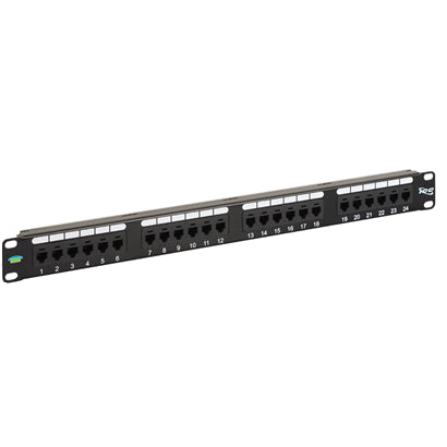[ICCICMPP024U6] ICC ICMPP024U6 24-Port USOC 6P6C Patch Panel, 1 RMS (Black)