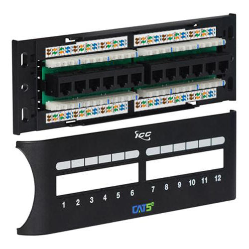 [ICCICMP12F5E] ICC ICMPP12F5E 12-Port Front Patch Panel, Cat5e