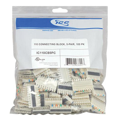 [ICCIC110CB5PC] ICC IC110CB5PC 110 Connecting Block 5-Pair (100-Pack)
