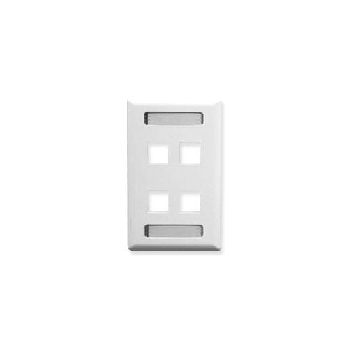 [ICCIC107S04WH-WHT] ICC IC107S04WH 4-Port Single Gang Faceplate (White)