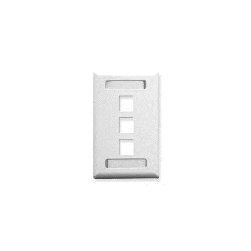 [ICCIC107S03WH-WHT] ICC IC107S03WH 3-Port Single Gang Faceplate (White)