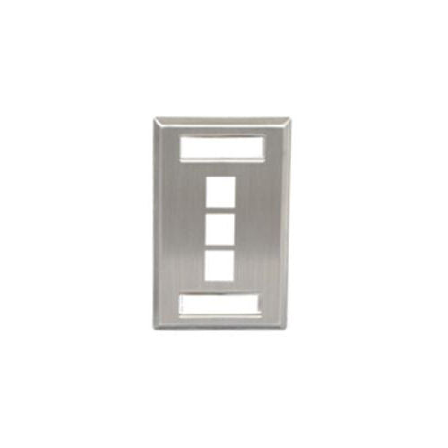 [ICCIC107S03SS-STL] ICC IC107S03SS 3-Port Single Gang Faceplate (Stainless Steel)