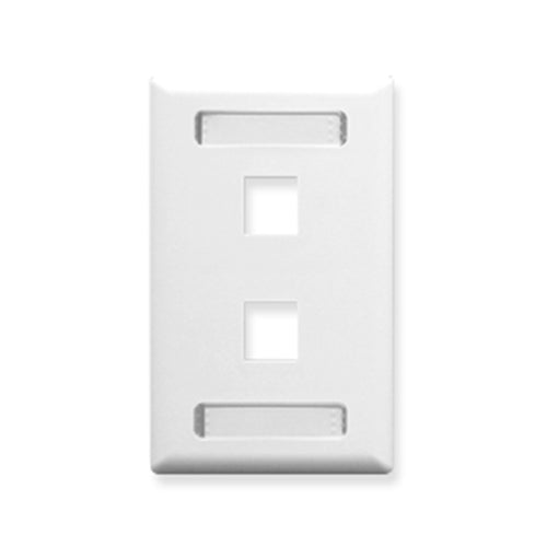 [ICCIC107S02WH-WHT] ICC IC107S02WH 2-Port Single Gang Faceplate (White)