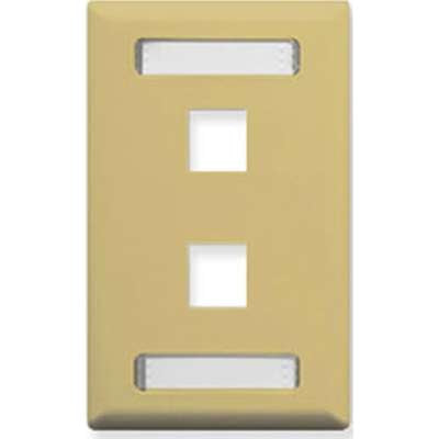[ICCIC107S02IV-IVY] ICC IC107S02IV 2-Port Single Gang Faceplate (Ivory)