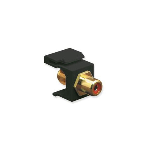 [ICCIC107RFGBK-BLK] ICC IC107RFGBK F-Type Modular Connector with Red Insert (Black)