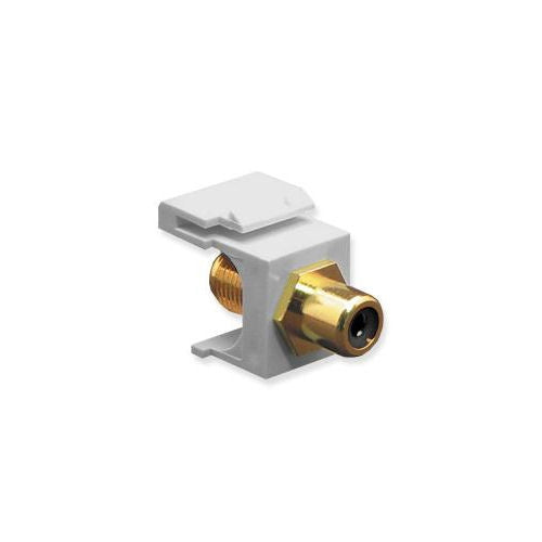 [ICCIC107KFGWH-WHT] ICC IC107KFGWH RCA F-Type Modular Connector with Black Insert (White)