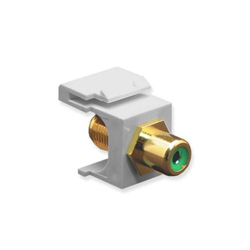 [ICCIC107G6GWH-WHT] ICC IC107G6GWH RCA Female Modular Connector with Green Insert (White)