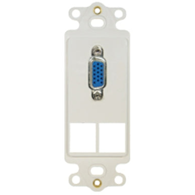 [ICCIC107DR2-WHT] ICC IC107DR2WH 2-Port Decorex Insert RGB / VGA (White)