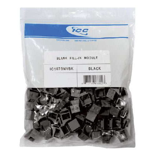 [ICCIC107BNVBK-BLK] ICC IC107BNVBK Blank Module, 100-Pack (Black)