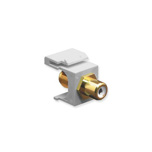 [ICCIC107BFGWH-WHT] ICC IC107BFGWH RCA F-Type Gold Plated Female Connector (White)