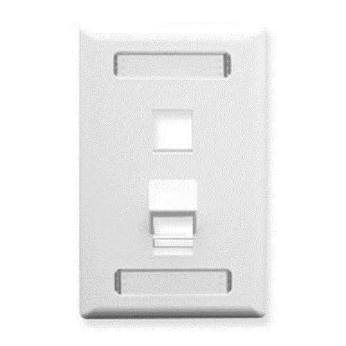 [ICCIC107AS2WH-WHT] ICC IC107AS2WH 1-Gang, 2-Port Angled Faceplate (White)