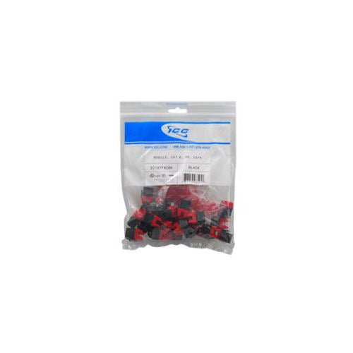 [ICCCAT6EX-BLK] ICC Category 6 EZ Modular Connectors, 25-Pack (Black)