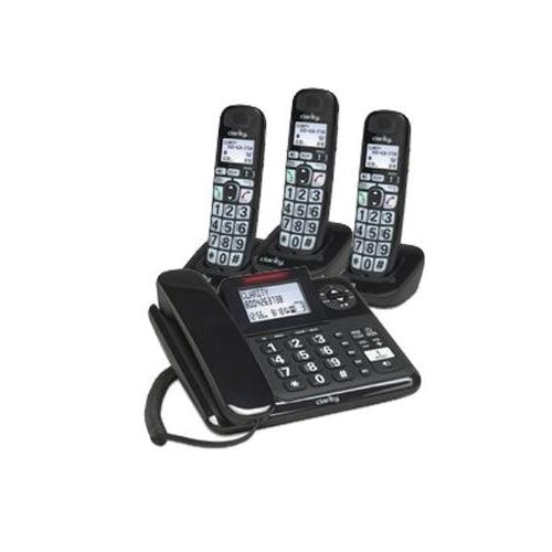 [CLAE814CC3] Clarity E814CC3 40dB Amplified Corded/Cordless Combo Phone with Three Handsets
