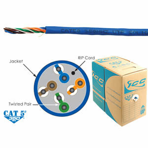 [ICCICCABR5E] ICC ABR5E Category 5e CMR PVC Cable (Blue)