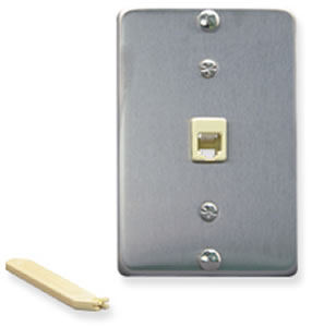 [ICCIDCWALL-STL] ICC IDC 6P6C Wall Plate (Stainless Steel)