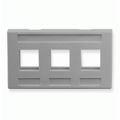 [ICCIC107FM3-GRY] ICC 3-Port Modular Furniture Faceplate (Grey)