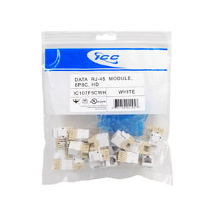 [ICCIC107F5C-WHT] ICC IC107F5C 25-Pack Category 5e HD Modular Connectors (White)