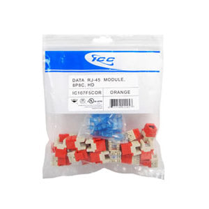 [ICCIC107F5C-ORA] ICC IC107F5C 25-Pack Category 5e HD Modular Connectors (Orange)