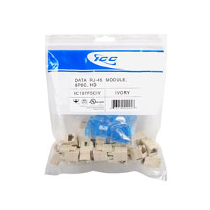 [ICCIC107F5C-IVY] ICC IC107F5C 25-Pack Category 5e HD Modular Connectors (Ivory)