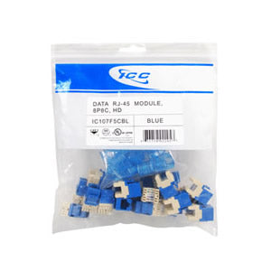 [ICCIC107F5C-BLU] ICC IC107F5C 25-Pack Category 5e HD Modular Connectors (Blue)