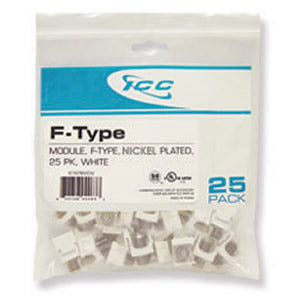 [ICCIC107BFC25PK-WHT] ICC IC107BFC F-Type Nickel Plated Module 25-Pack (White)