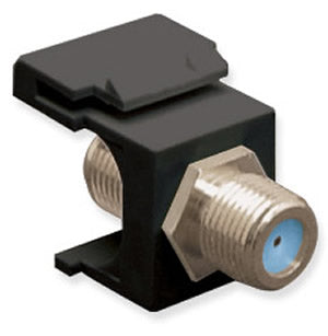 [ICCIC107B9F-BLK] ICC IC107B9F F-Type Nickel Plated Modular Connector (Black)