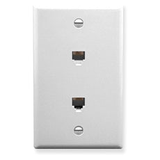 [ICC630E66-WHT] ICC Wall Plate 2-6P6C, Single Gang (White)