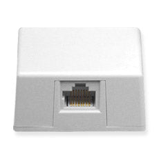 [ICC635DS8-WHT] ICC Surface Mount Jack 8P8C Keyed With Shorting Bar (White)
