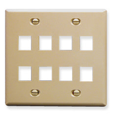 [ICC107FD8-IVY] ICC Flat Faceplate Double 8-Port (Ivory)