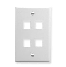 [ICC107F04-WHT] ICC Flat Faceplate 4-Port (White)
