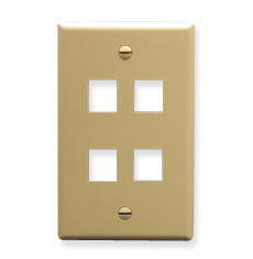 [ICC107F04-IVY] ICC Flat Faceplate 4-Port (Ivory)