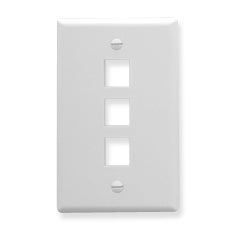 [ICC107F03-WHT] ICC Flat Faceplate 3-Port (White)