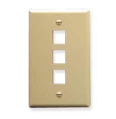 [ICC107F03-IVY] ICC Flat Faceplate 3-Port (Ivory)