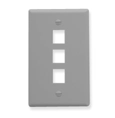 [ICC107F03-GRY] ICC Flat Faceplate 3-Port (Grey)