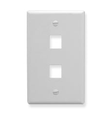 [ICC107F02-WHT] ICC Flat Faceplate 2-Port (White)